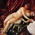 Leda y el cisne Pájaros Tintoretto del Renacimiento italiano